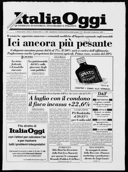 Italia oggi : quotidiano di economia finanza e politica